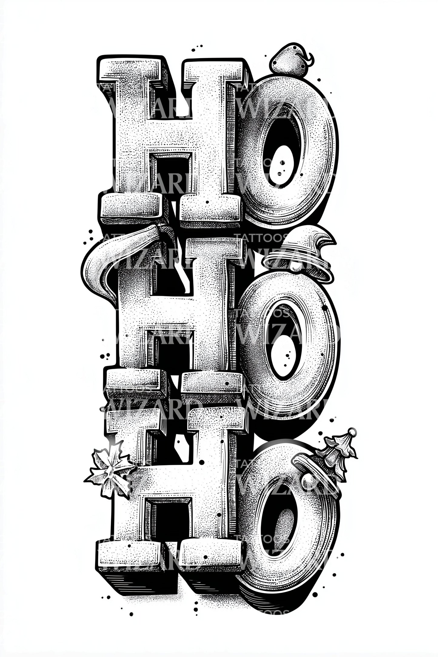 3D Ho Ho Tattoo Design