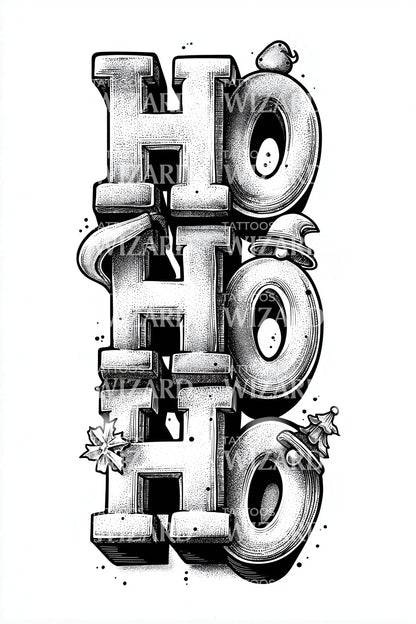3D Ho Ho Tattoo Design