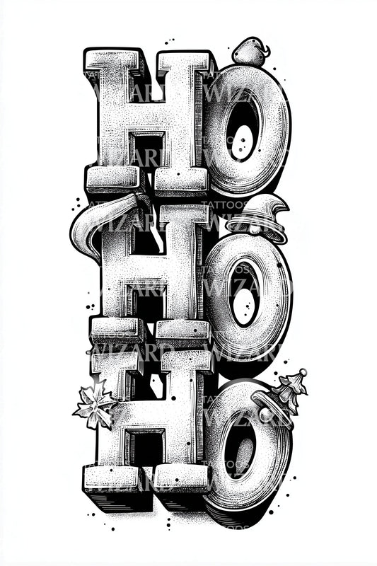 3D Ho Ho Tattoo Design