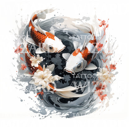 Koi Fish Japanese Tattoo Design