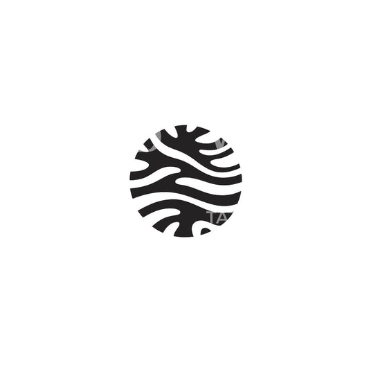 Wavy Abstract Tattoo Design in a Circle