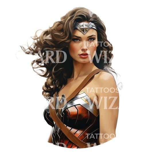 Conception de tatouage inspirée de Wonder Woman Marvel