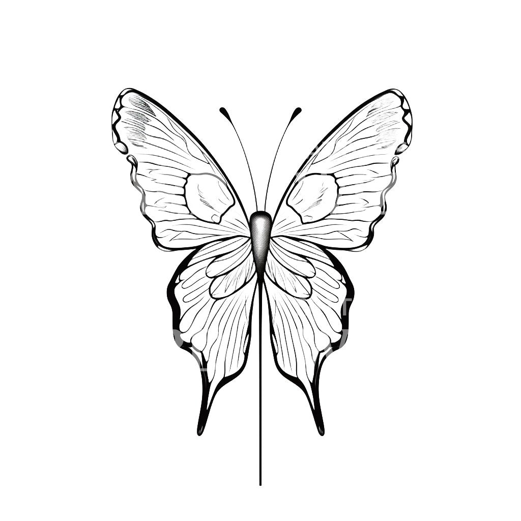 Minimalist Butterfly Tattoo Design – Tattoos Wizard Designs