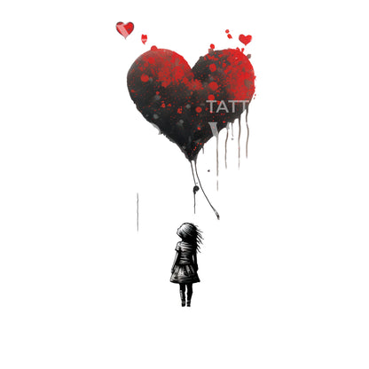 Girl with Balloon Street Art Inspired Tattoo Design
