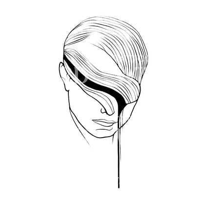 Minimalist Dripping Abstract Portrait Tattoo Design