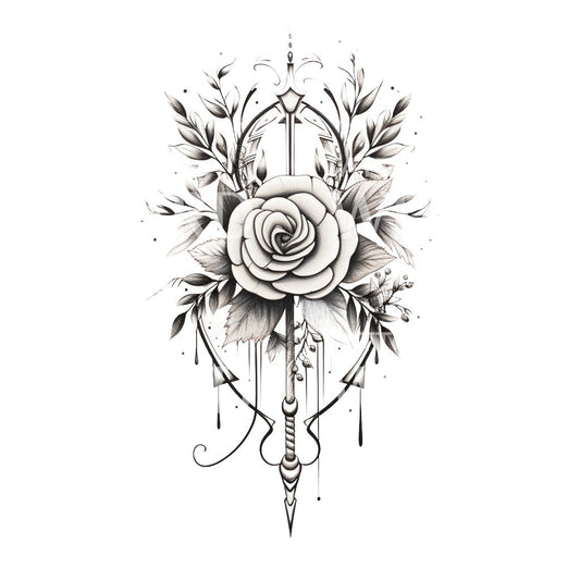 Ornamental Halfsleeve Flowers Tattoo Design