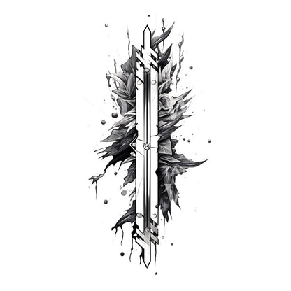 Razorblade Blackwork Tattoo Design