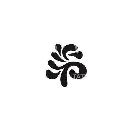 Vegetal Flow Abstract Shape Tattoo Design
