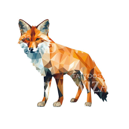 Geometric Fox Tattoo Design