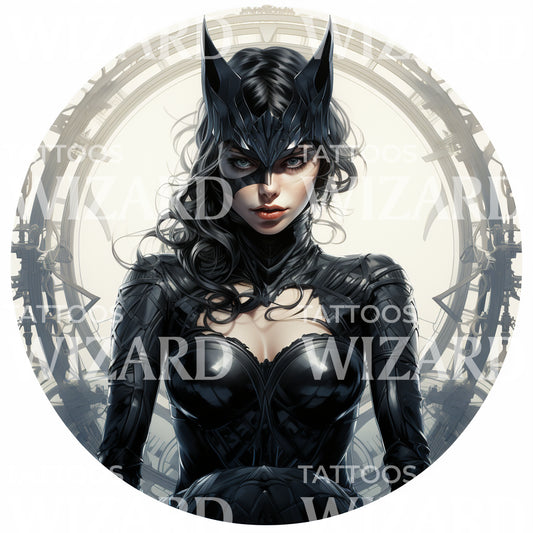 Catwoman Marvel inspiriertes Tattoo-Design
