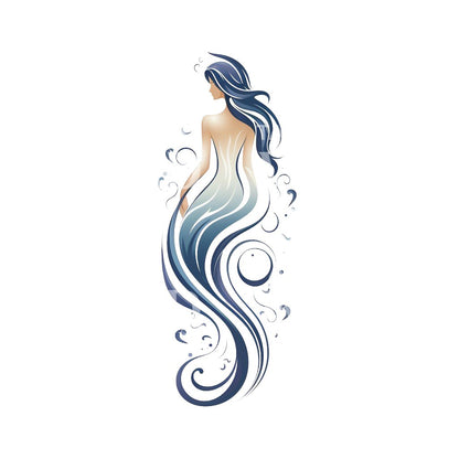Aquarius Zodiac Sign Illustrative Tattoo Design