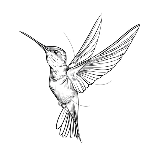 Minimalist Hummingbird Tattoo Design