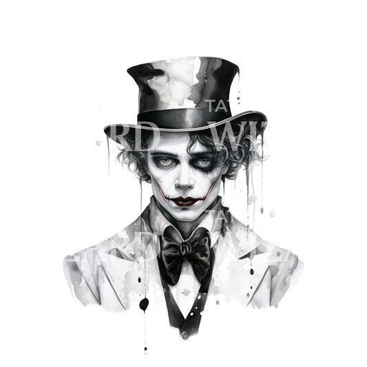 Gruseliges Clown-Portrait-Tattoo-Design