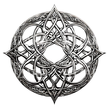 Blackwork Celtic Knot Tattoo Design