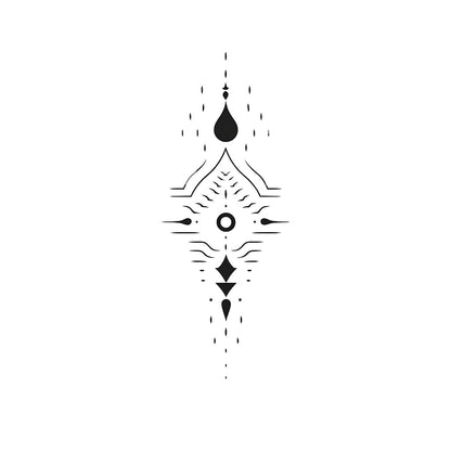 Hand Poke Abstract Aquarius Tattoo Design