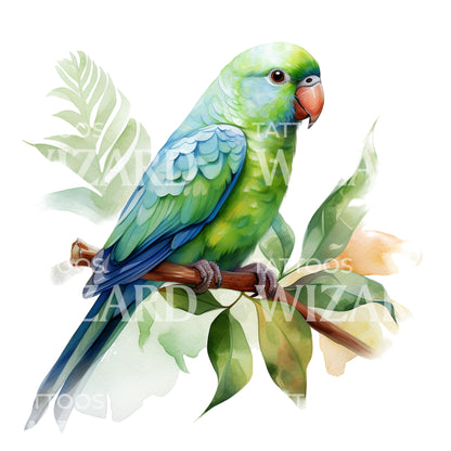 Colorful Parrotlet Tattoo Design