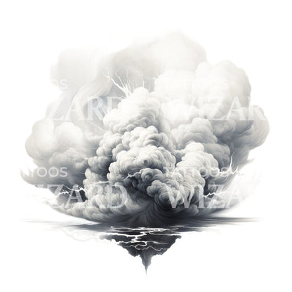 Storm Cloud Tattoo Design