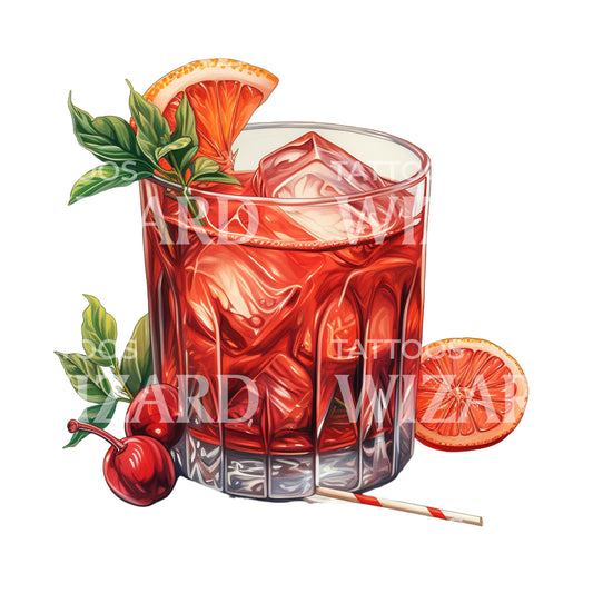 New School Negroni Tattoo Design