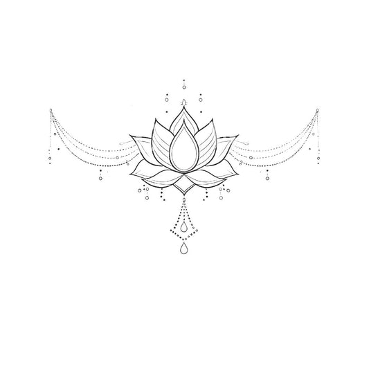 Jewelry Lotus Fineline Tattoo Design