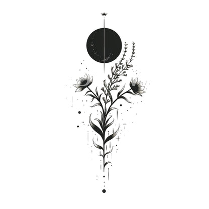 Dark Moon Spring Equinox Tattoo Design