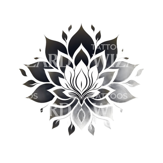 Lotus and Heart Chakra Tattoo Design