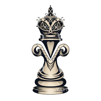 Chess Queen Tattoo Design