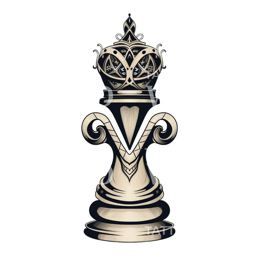 Conception de tatouage de reine d'échecs
