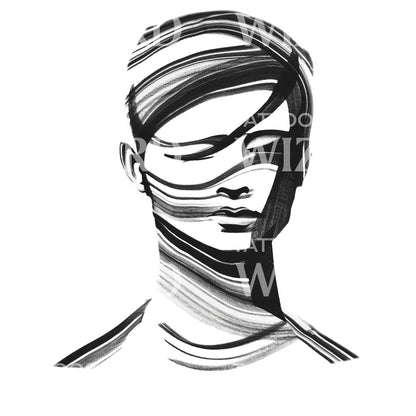 Paintbrush Portrait Tattoo Design