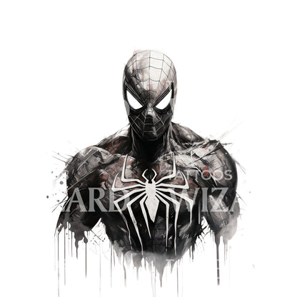 Black Spiderman Inspired Tattoo Design
