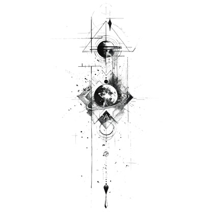 Three Body Problem Cosmic Tattoo Design