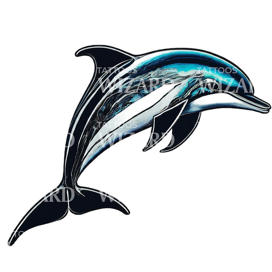 Oceanic Grace Dolphins Tattoo Design