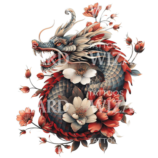 Mesmerizing Japanese Dragon Tattoo Design