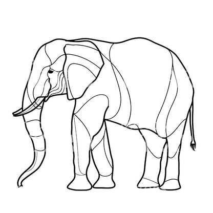 Minimalist Single Line Elephant Tattoo Design