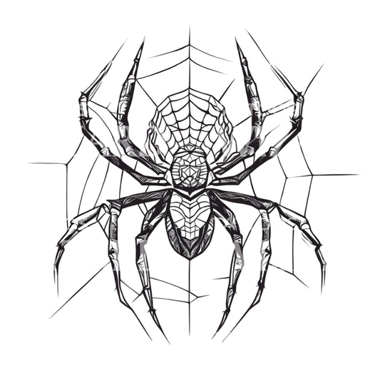 Araignée avec conception de tatouage de toile d'araignée
