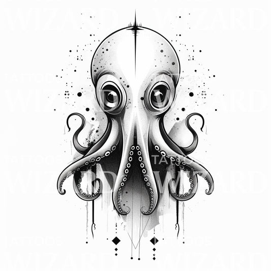 Cute ET Squid Tattoo Design