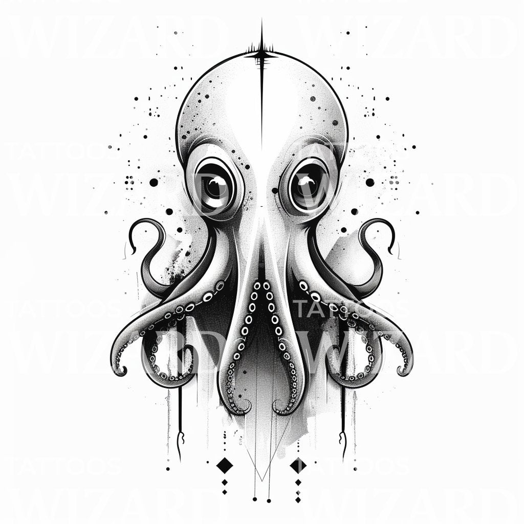 Cute ET Squid Tattoo Design