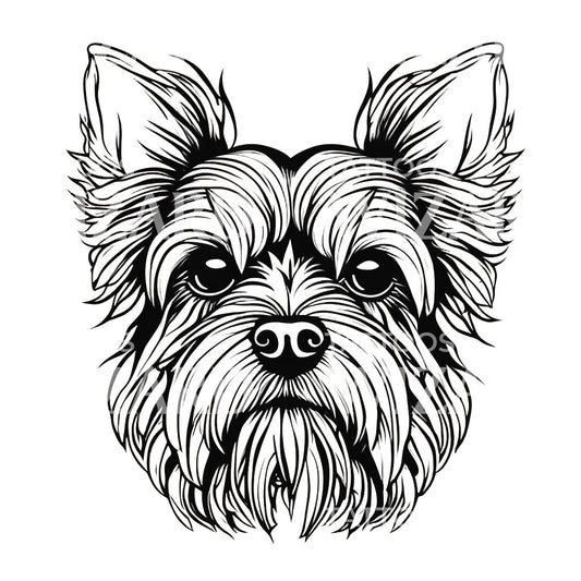Yorkshire Terrier Hundekopf Tattoo Design