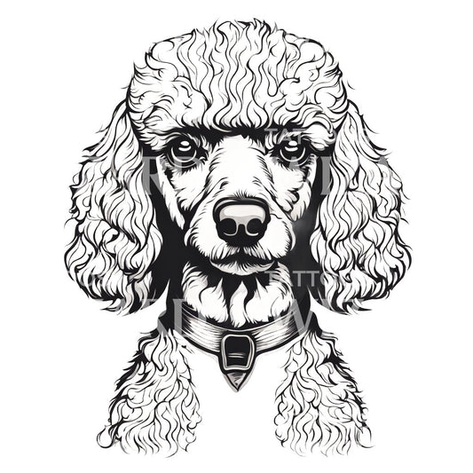 Poodle Dog Head Tattoo Design