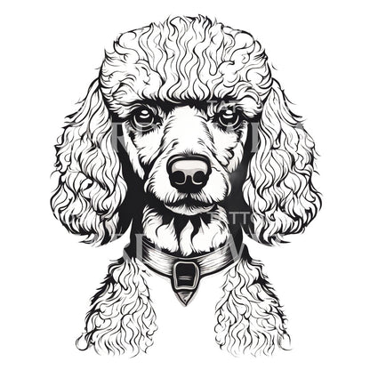 Poodle Dog Head Tattoo Design