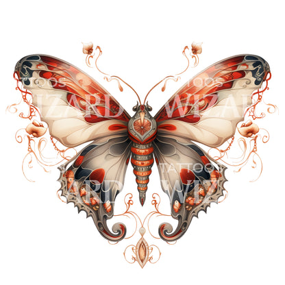 Neo Traditional Moth Tattoo Design