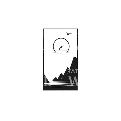 Minimalist Landscape Tattoo Design