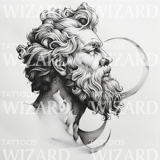 A Zeus Greek God Tattoo Design