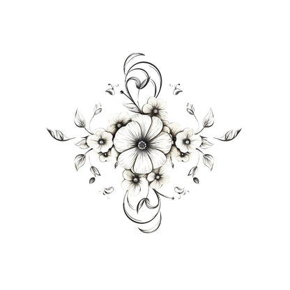 Cute and Delicate Flowers Tattoo Design