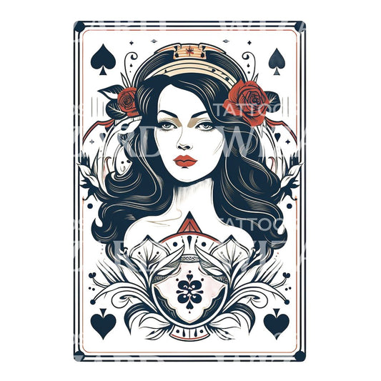 Tarot Card Woman Tattoo Design