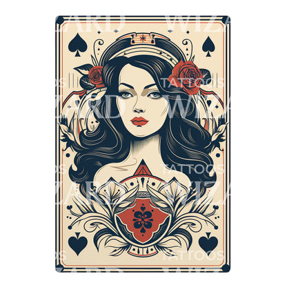 Tarot Card Woman Tattoo Design