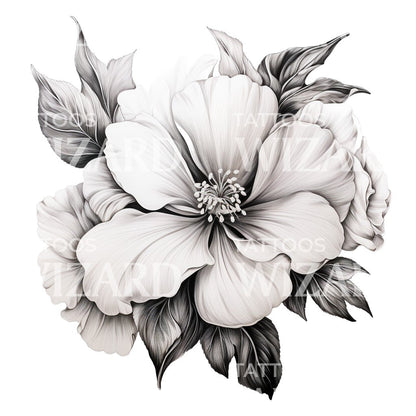 Delicate Flower Vintage Style Tattoo Design