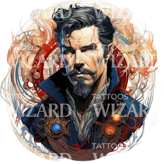 Dr Strange Colorful Tattoo Design