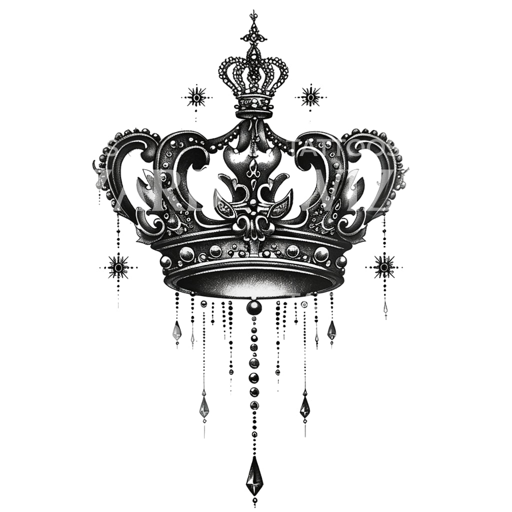 Conception de tatouage de couronne ornementale