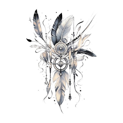 Feather Talisman Tattoo Design