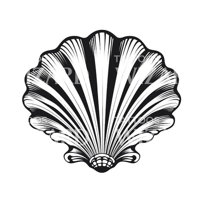 Old School Seashell Tattoo Design